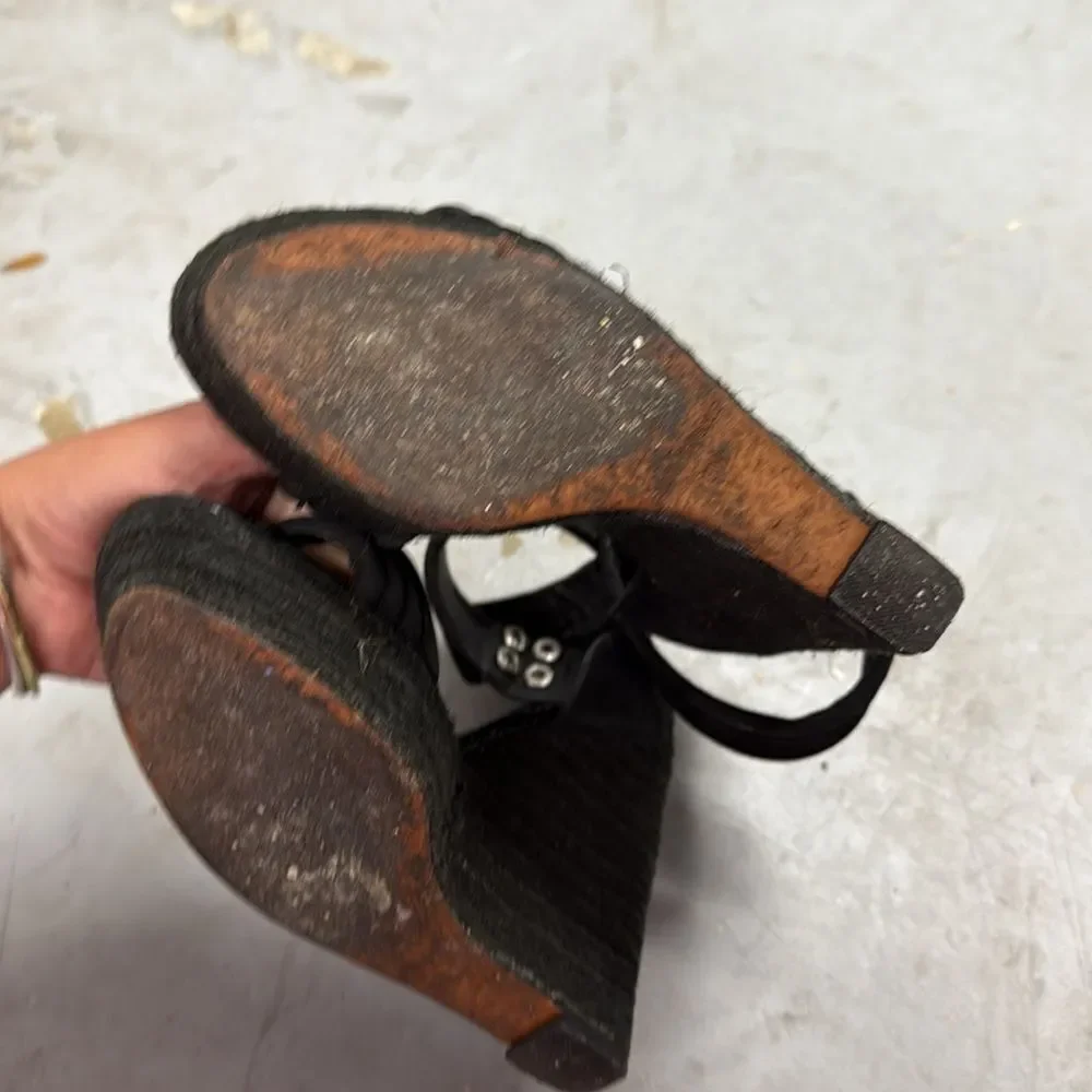 Mark & James Badgley Mischka Black Wedge Heels - Size 8 Wedge Shoes
